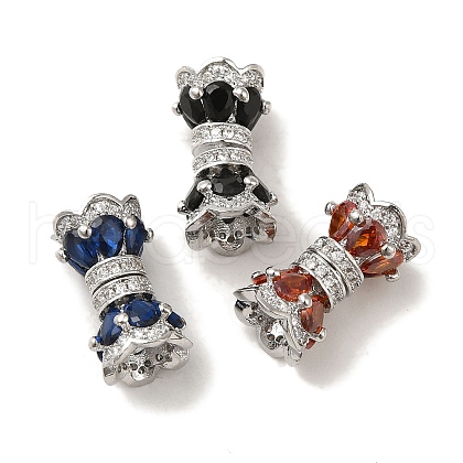 Rack Plating Brass Cubic Zirconia Glass Pendants KK-S368-03P-1