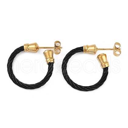 Ion Plating(IP) 304 Stainless Steel Twist Stud Earrings for Women EJEW-M023-06A-1