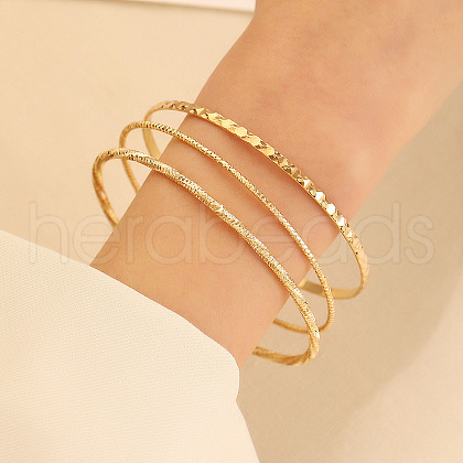 3Pcs Alloy Bangle Set for Women WG160B4-12-1