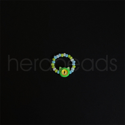 Glass Finger Rings for Women Girls FS-WG674B1-06-1