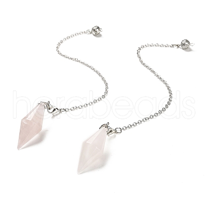 Natural Rose Quartz Pointed Dowsing Pendulums G-F763-05P-06-1