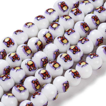 Printing Glass Beads for Necklaces Bracelets Making GLAA-B020-02A-07-1