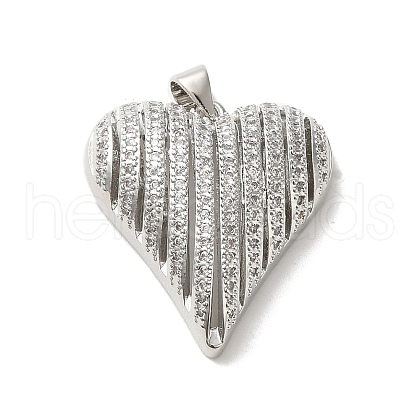 Brass Micro Pave Clear Cubic Zirconia Pendants KK-M281-02P-1