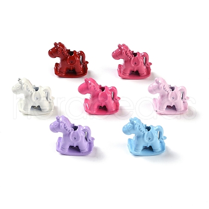 Column Rack Plating Spray Painted Alloy Beads for Jewelry Making PALLOY-O004-04-1