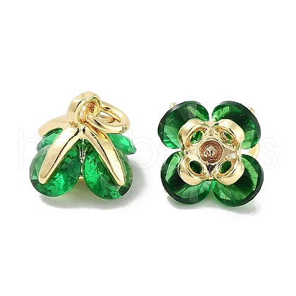 Brass Micro Pave Cubic Zirconia Charms KK-C051-14G-01-1