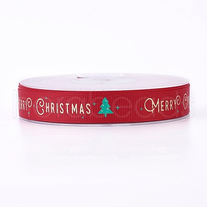 Polyester Grosgrain Ribbon for Christmas SRIB-P013-A02-1