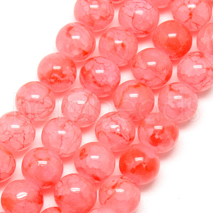 Baking Painted Crackle Glass Bead Strands DGLA-Q023-6mm-YS65-1
