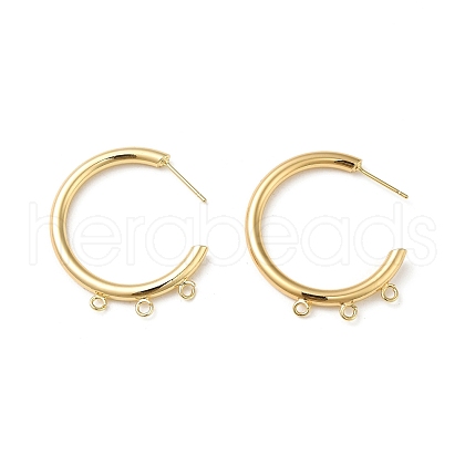 Ring Brass Stud Earring Finding KK-C042-08G-1
