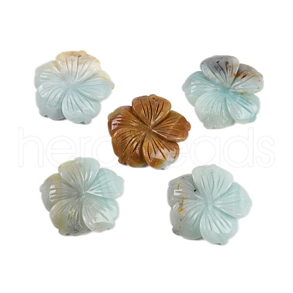 Natural Flower Amazonite Carved Pendants G-B097-01A-08-1