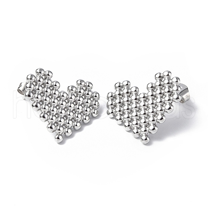 Non-Tarnish 304 Stainless Steel Heart Stud Earrings for Women STAS-B034-17P-1