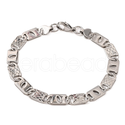 Tarnish Resistant 201 Stainless Steel Mariner Link Chain Bracelets BJEW-B078-54P-1