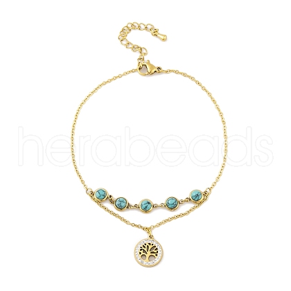 Ion Plating(IP) 304 Stainless Steel Anklets AJEW-H148-04G-1