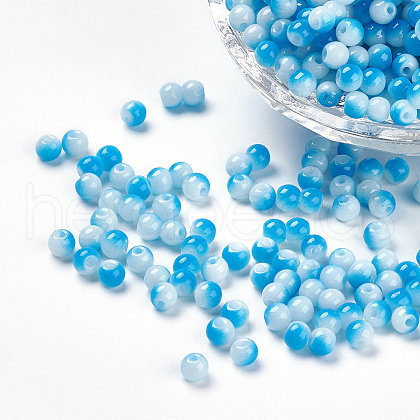 Spray Painted Resin Beads RESI-K005-01B-1