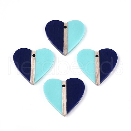 Opaque Resin & Wood Pendants RESI-T057-70A-1