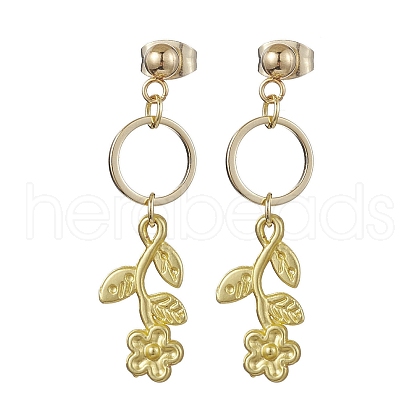 Flower Alloy Stud Dangle Earrings for Women EJEW-JE05925-1