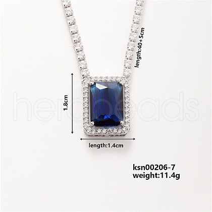Elegant Brass Micro Pave Cubic Zirconia Pendant Necklaces EL0204-3-1