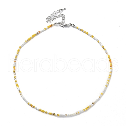 Glass Beaded Necklace NJEW-Z029-05W-1