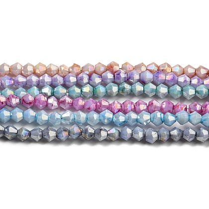 Opaque Baking Painted Glass Beads Strands DGLA-F002-01-1