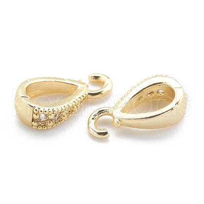 Brass Micro Pave Clear Cubic Zirconia Pendants X-ZIRC-O042-01G-1