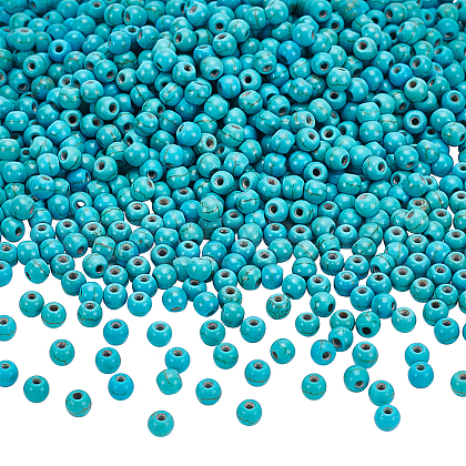 ARRICRAFT 10 Strands Synthetic Turquoise Beads Strands G-AR0004-27-1