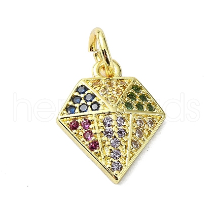 Brass Micro Pave Colorful Cubic Zirconia Pendants KK-H475-06G-1