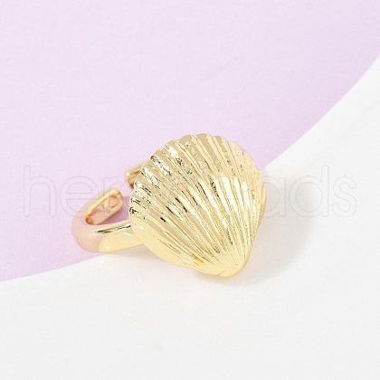 Ocean Theme Brass Cuff Rings RJEW-C135-01G-07-1