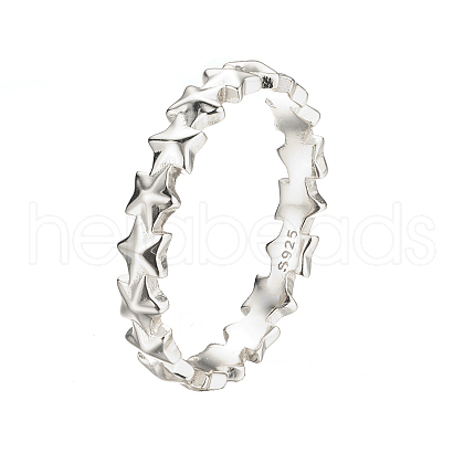 S925 Sterling Silver 3D Star Ring Simple Elegant Versatile Ring FK6410-8-1