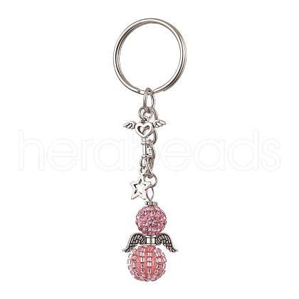 Alloy with Glass Seed Beads Keychain KEYC-MZ00010-03-1