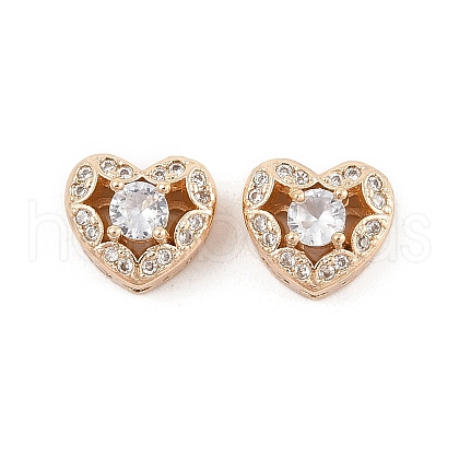 Rack Plating Brass Micro Pave Cubic Zirconia Beads KK-F879-04G-01-1