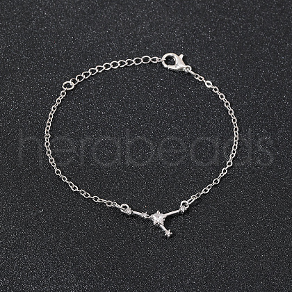 12 Constellations Alloy Rhinestone Link Bracelets WG43B2B-21-1