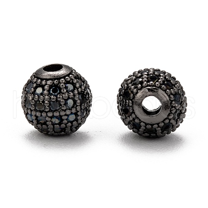 Brass Cubic Zirconia Beads ZIRC-F001-41B-1