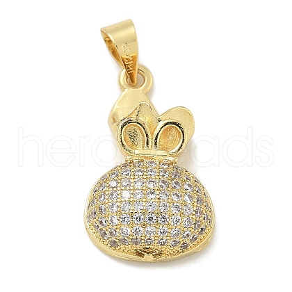 Rack Plating Brass Micro Pave Cubic Zirconia Pendants KK-L224-054G-1