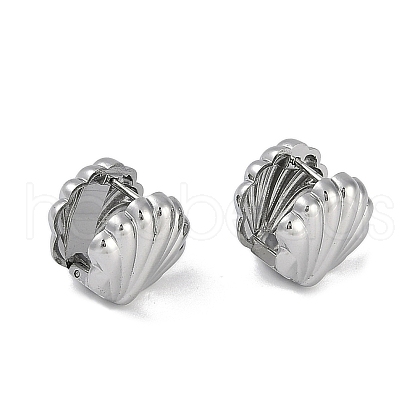 304 Stainless Steel Shell Shape Hoop Earrings EJEW-Z075-02P-1