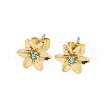 Brass Micro Pave Cubic Zirconia Ear Studs EJEW-P283-01G-03-1