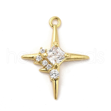 Brass Micro Pave Cubic Zirconia Pendants KK-Q772-04G-1