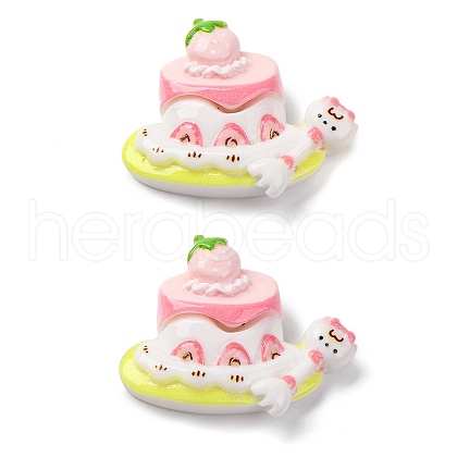 Cat Theme Opaque Resin Cabochons CRES-Z010-01B-1