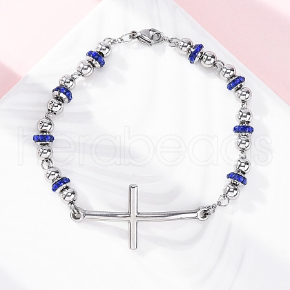 201 Stainless Steel Link Chain Bracelets BJEW-A032-01P-02-1