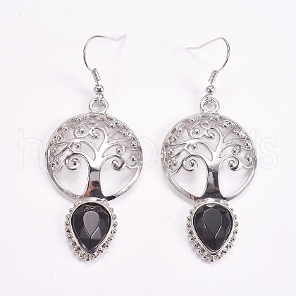 Brass Dangle Earrings EJEW-G240-B01-1