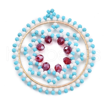 Seed Beads Beaded Pendants PALLOY-MZ00386-02-1