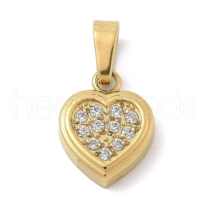 Ion Plating(IP) 304 Stainless Steel Micro Pave Cubic Zirconia Pendants STAS-Z107-02G-04-1