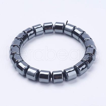 Non-Magnetic Synthetic Hematite Stretch Bracelets BJEW-K157-01-1