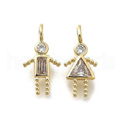 Brass Micro Pave Cubic Zirconia Pendants KK-D339-02G-04-1