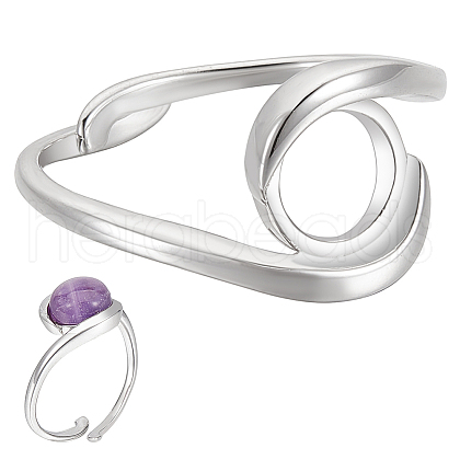 BENECREAT 1Pc Sterling Silver Ring Components STER-BC0002-53A-1