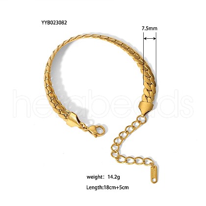 Simple Stainless Steel Curb Chains Bracelets for Summer Beach PM6439-16-1