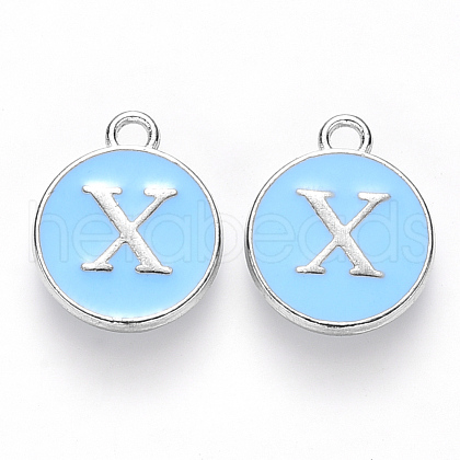 Platinum Plated Alloy Enamel Charms X-ENAM-S118-04X-P-1