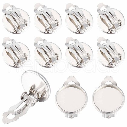 SUNNYCLUE 50Pcs 304 Stainless Steel Clip-on Earring Findings STAS-SC0004-24-1