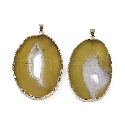 Natural Agate Big Pendants KK-F868-29G-04-1