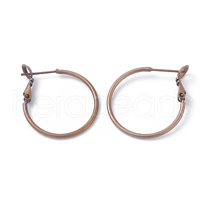 Brass Hoop Earrings KK-I665-26B-R-1