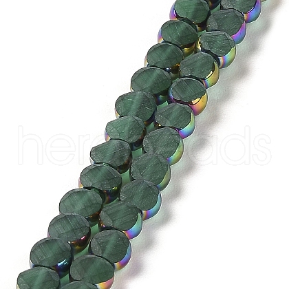 Electroplate Frosted Glass Beads Strands EGLA-Z001-01G-1