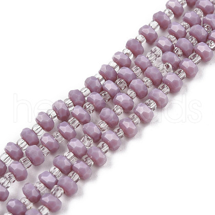 Opaque Solid Color Glass Beads Strands GLAA-N052-04-A07-1